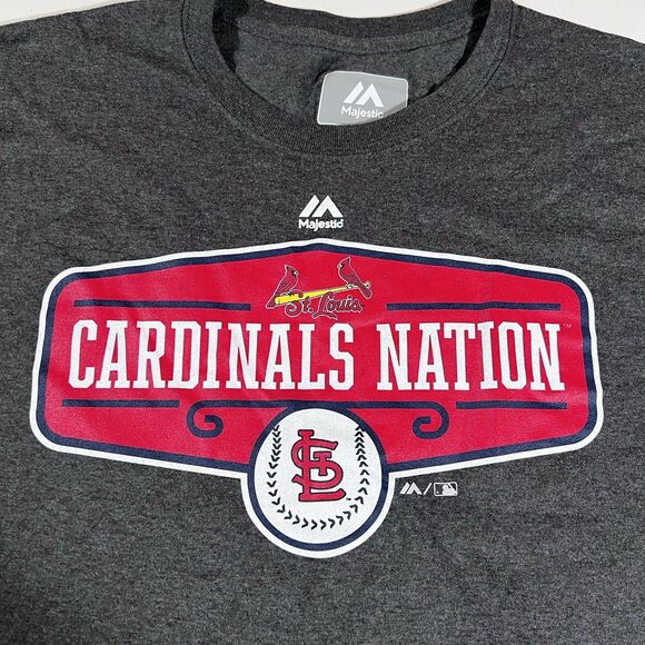 Majestic St Louis Cardinals Cardinal Nation Short Sleeve T-Shirt MLB Men's XL - Picture 2 of 4